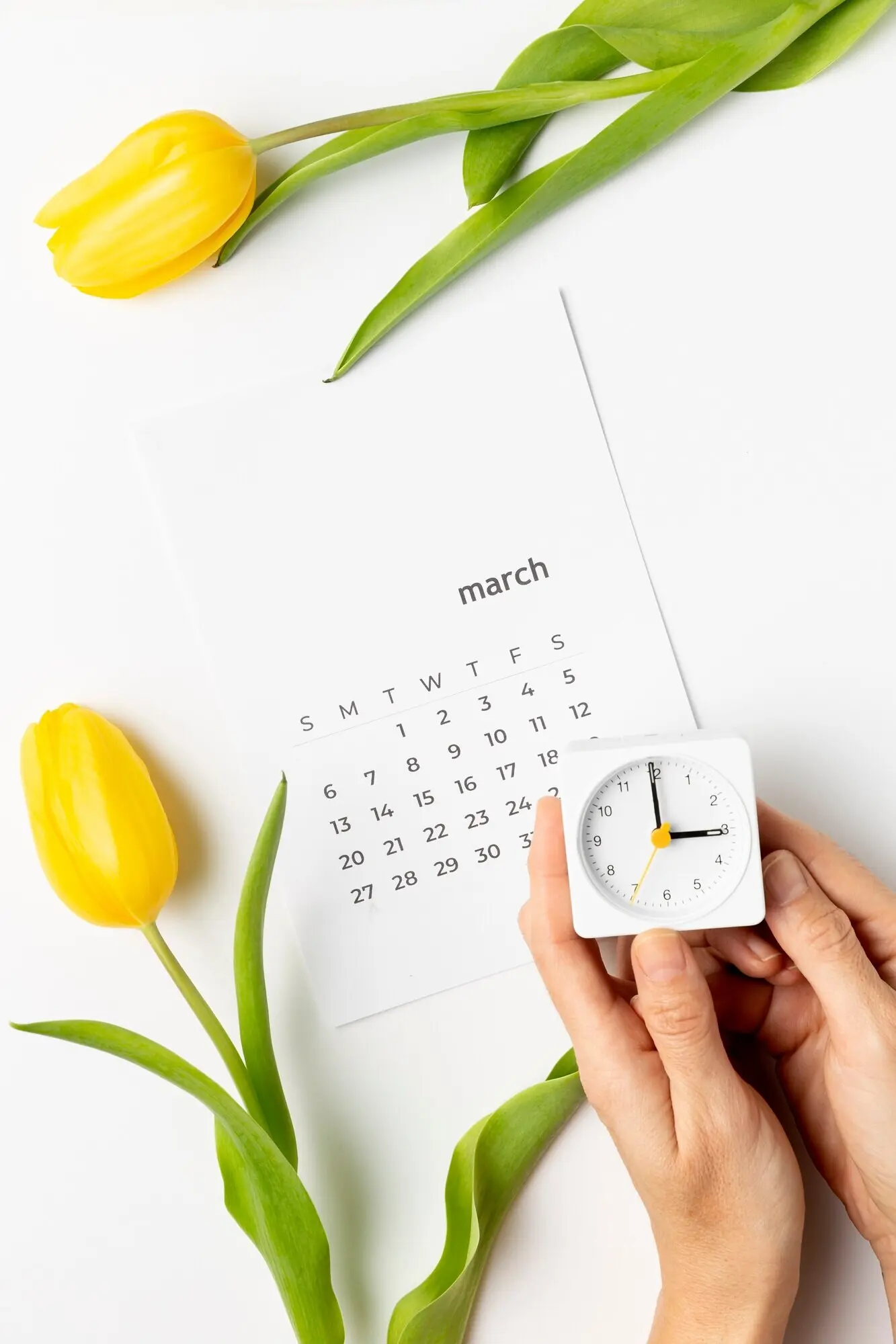 Schönes Konzept zur Zeitumstellung im Frühling